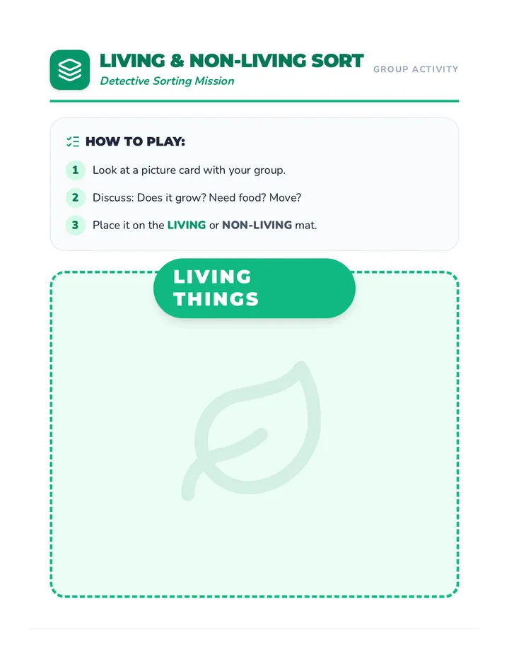 Living & Non-Living Sort Activity