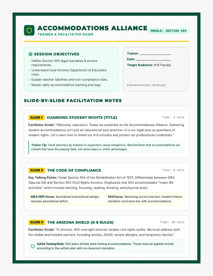 Accommodations Alliance Facilitator Guide