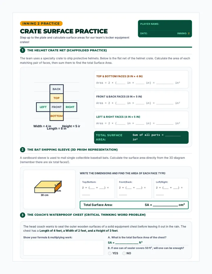 Crate Surface Practice Worksheet