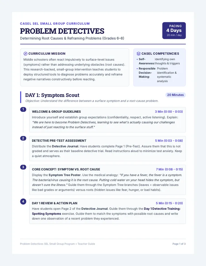 Problem Detectives Lesson Plan