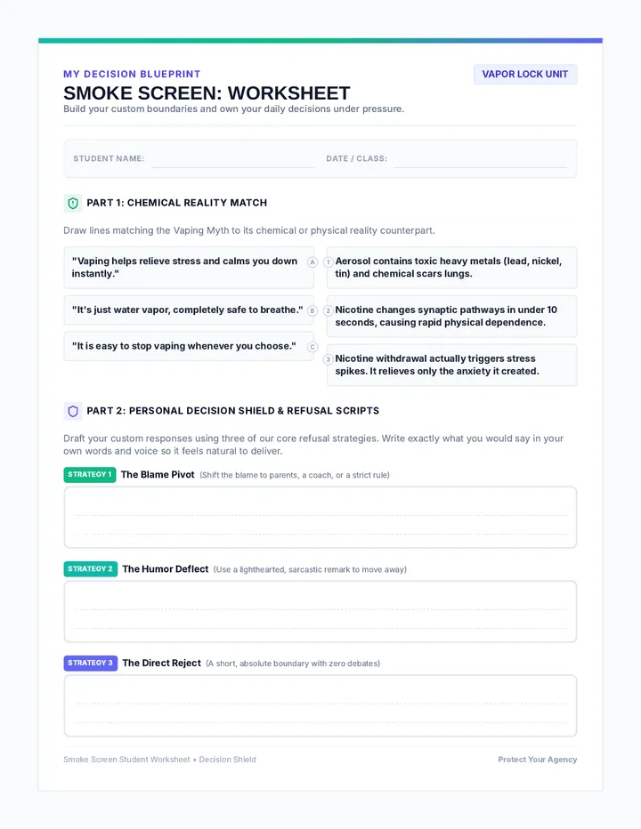 Smoke Screen Student Worksheet