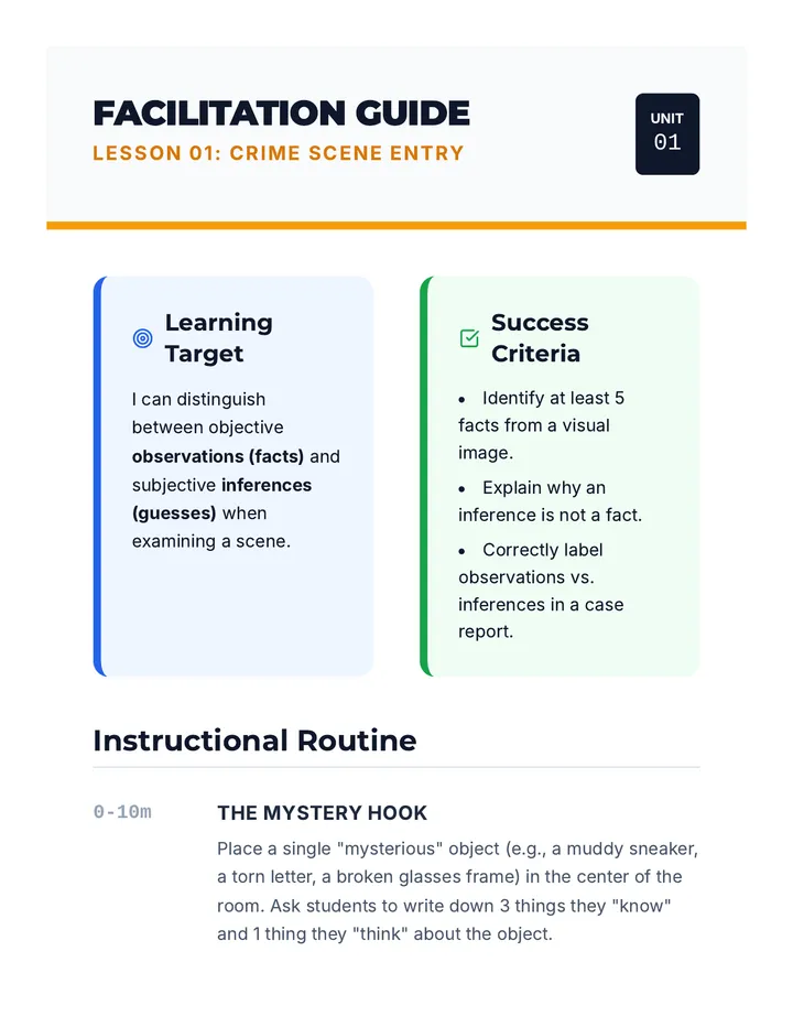 Crime Scene Entry Facilitation Guide