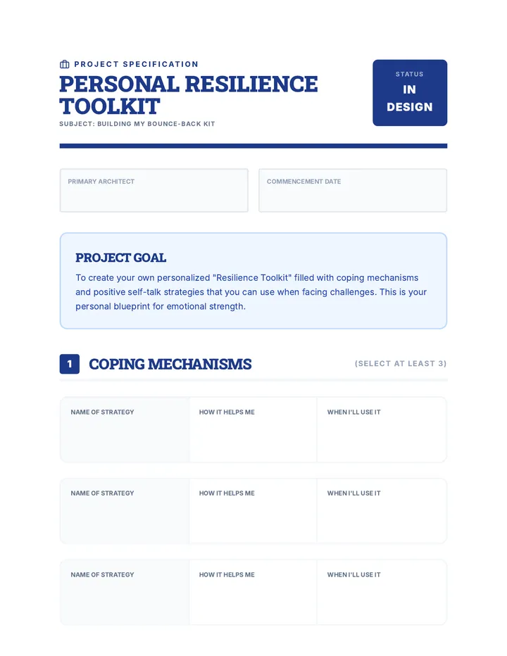 Personal Resilience Toolkit Project Guide