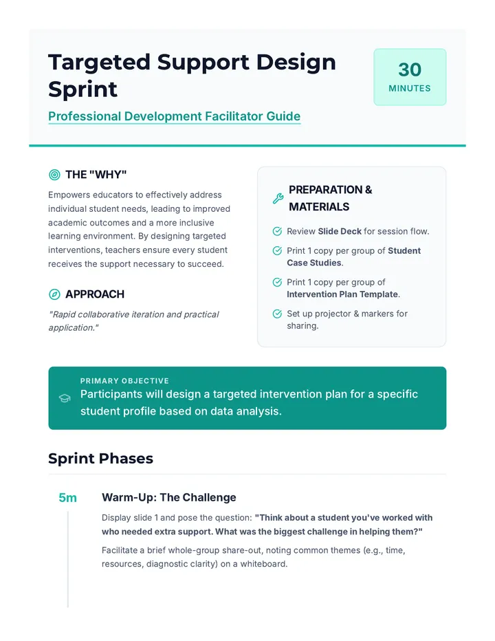 Design Sprint Lesson Plan
