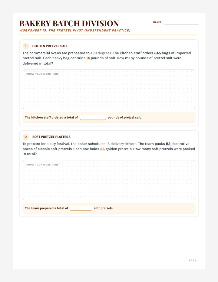 Pretzel Pivot Practice Worksheet