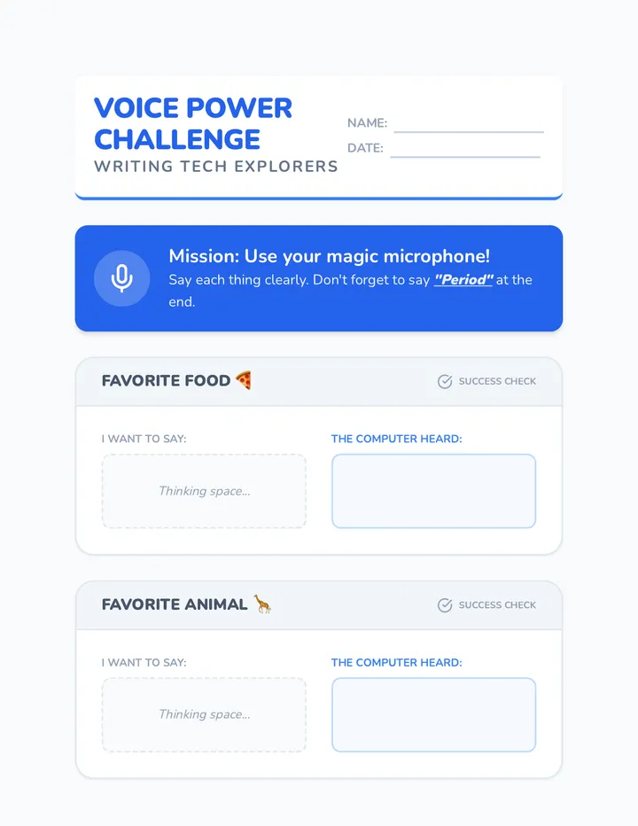 Voice Power Worksheet