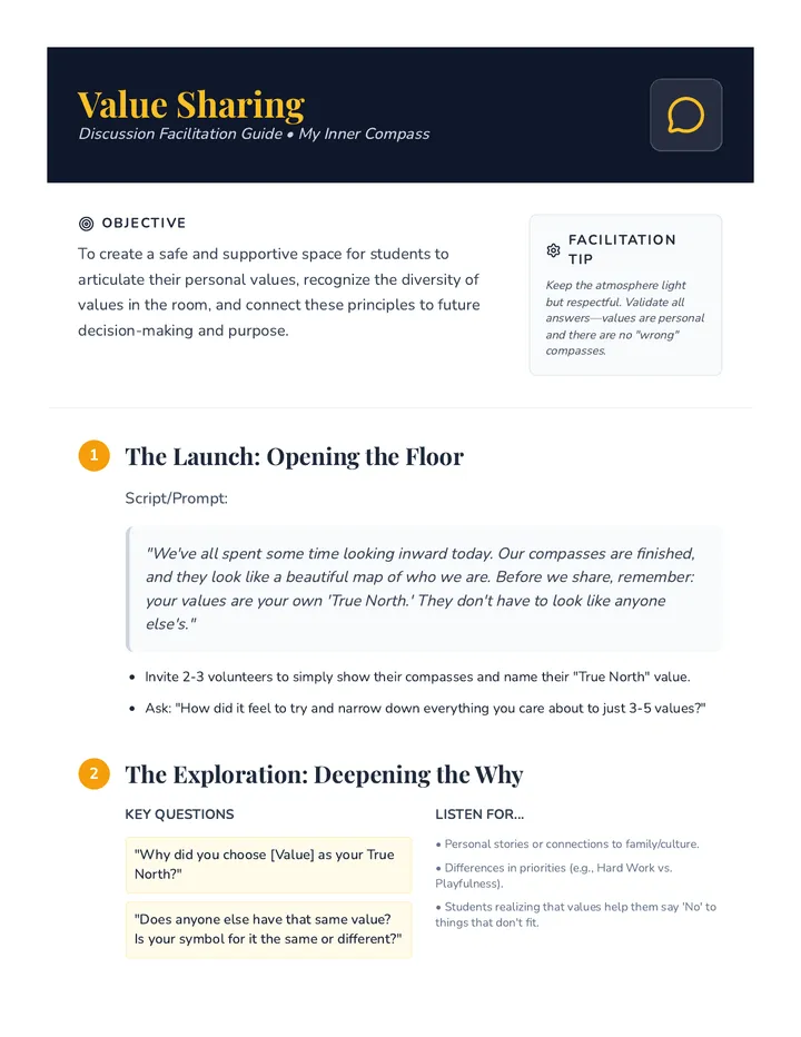 Value Sharing Discussion Guide