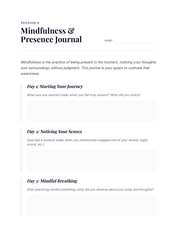Mindfulness Journal