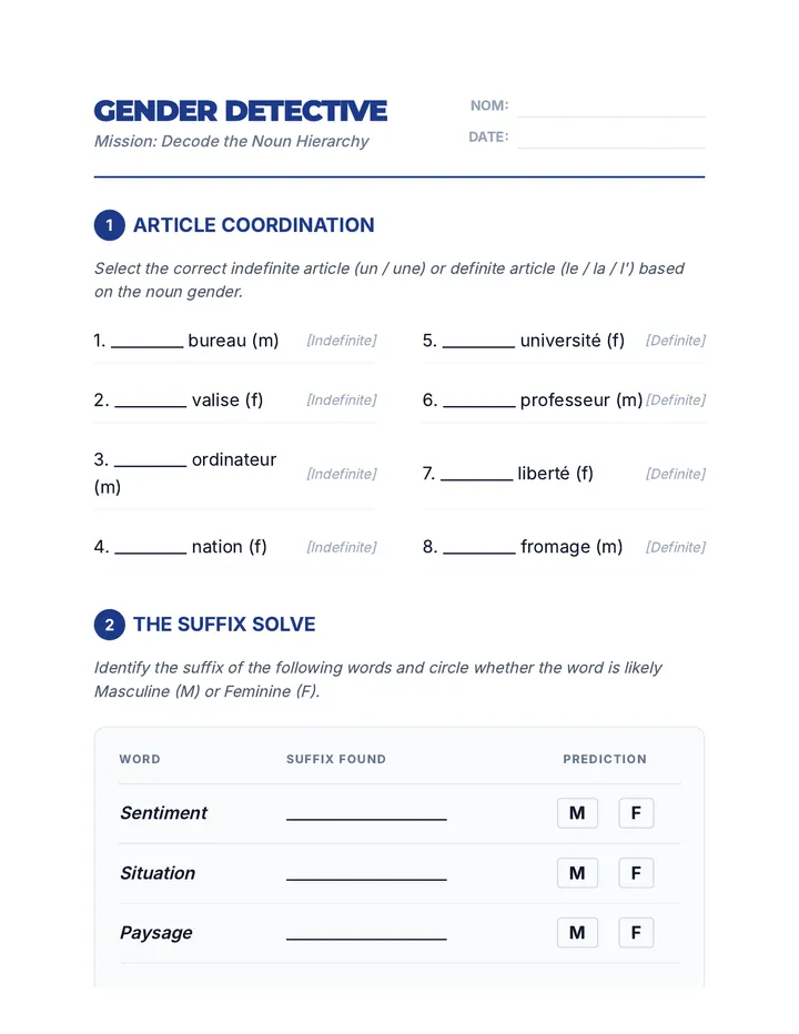Gender Detective Worksheet