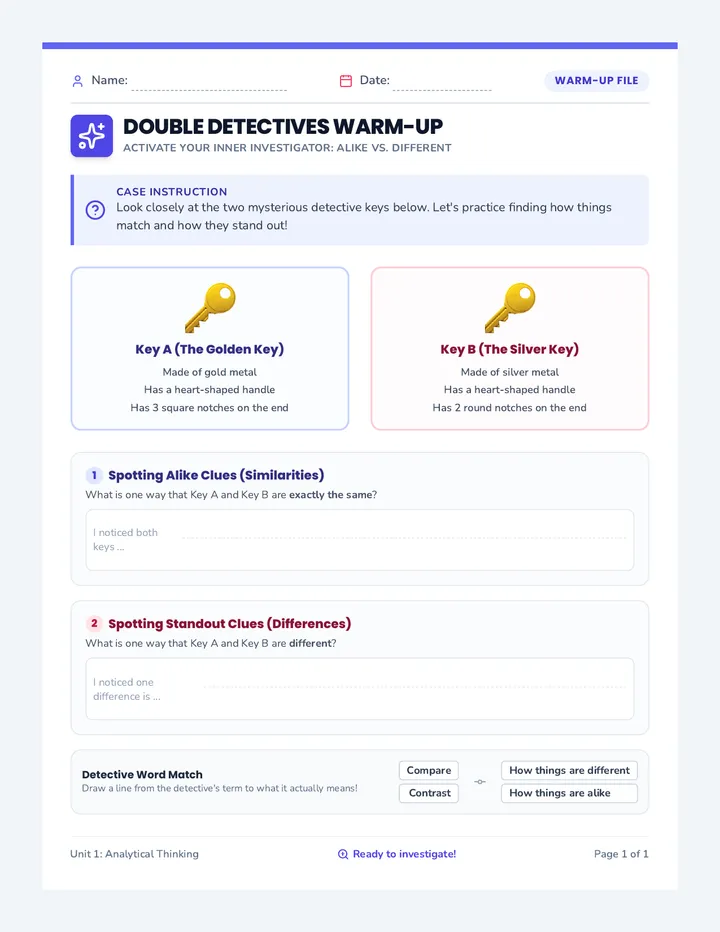 Double Detectives Case Warm Up