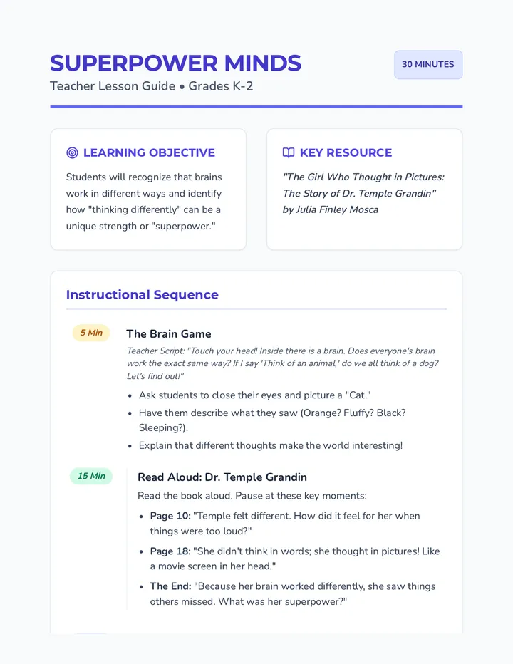 Superpower Minds Teacher Guide