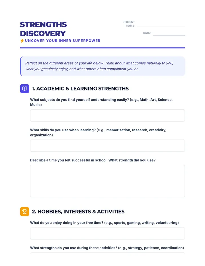 Strengths Discovery Worksheet