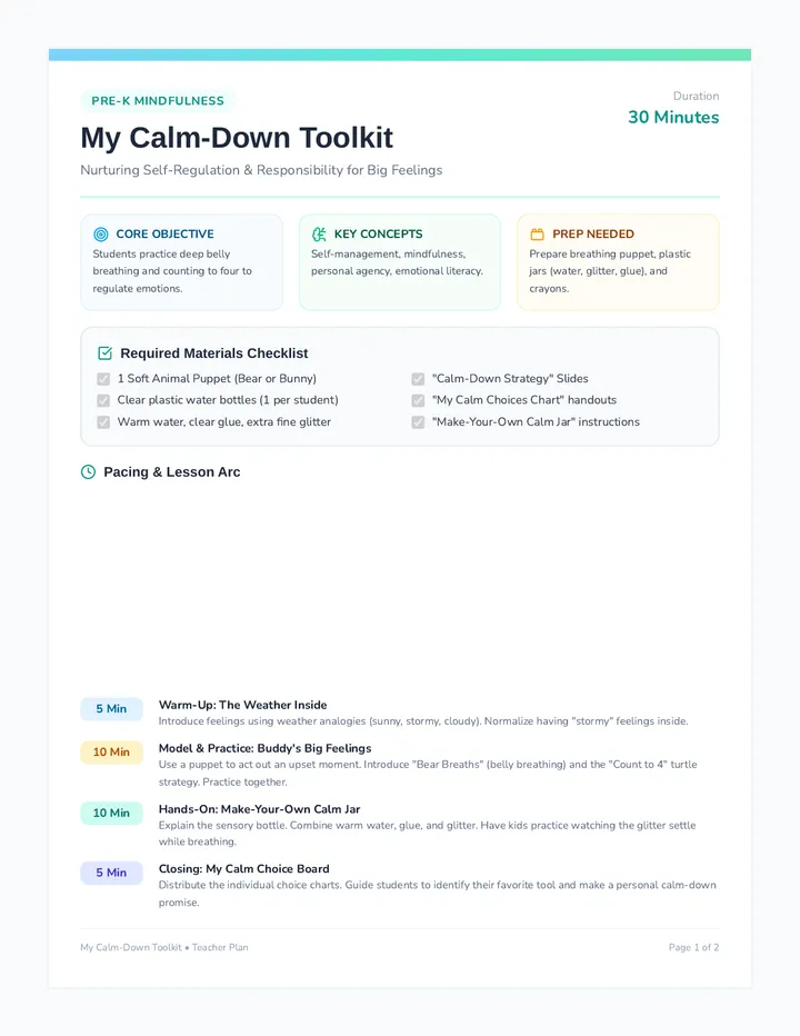 Toolkit Creation Plan Teacher Guide