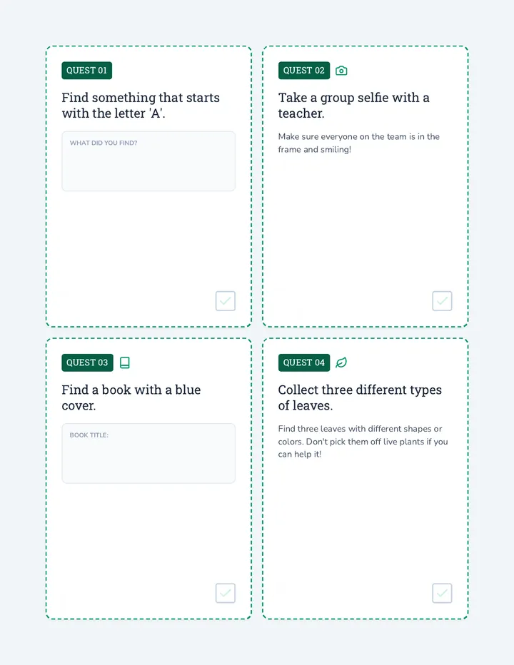 Quest Cards Activity