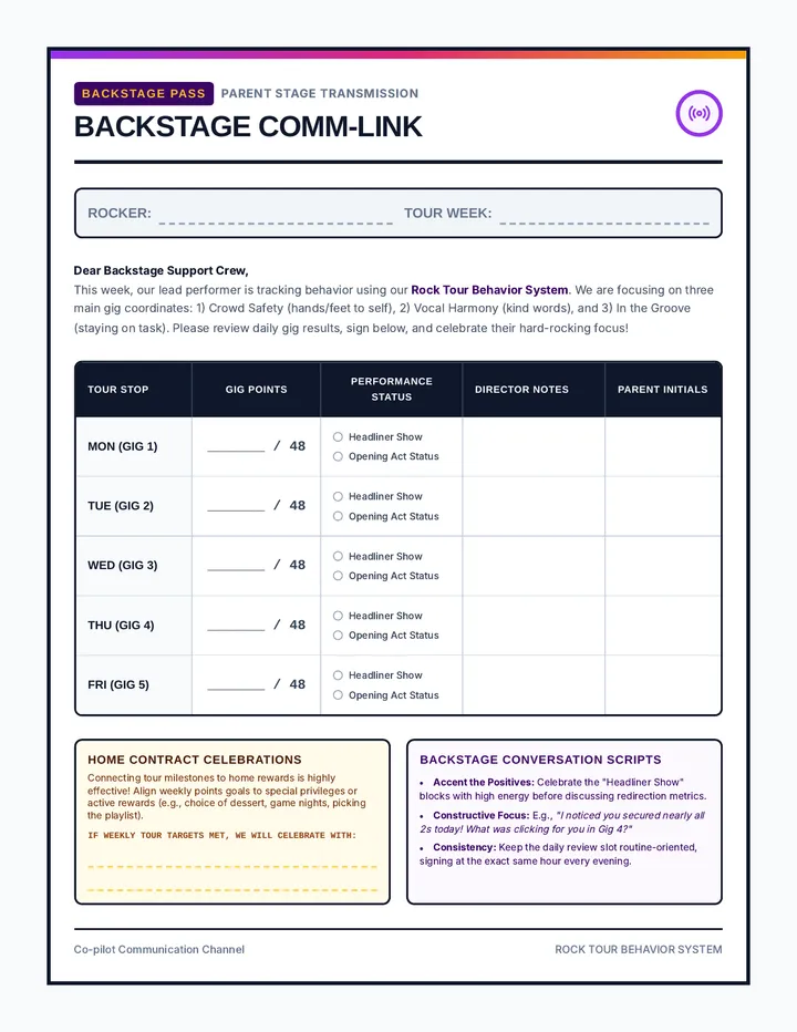 Parent Communication Log Handout