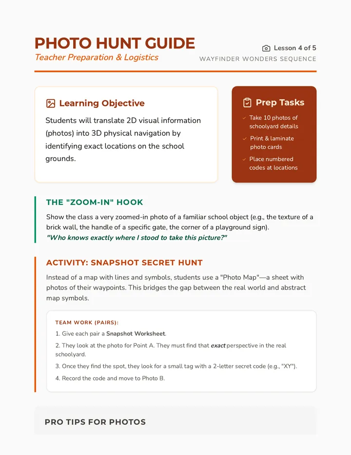 Photo Hunt Teacher Guide