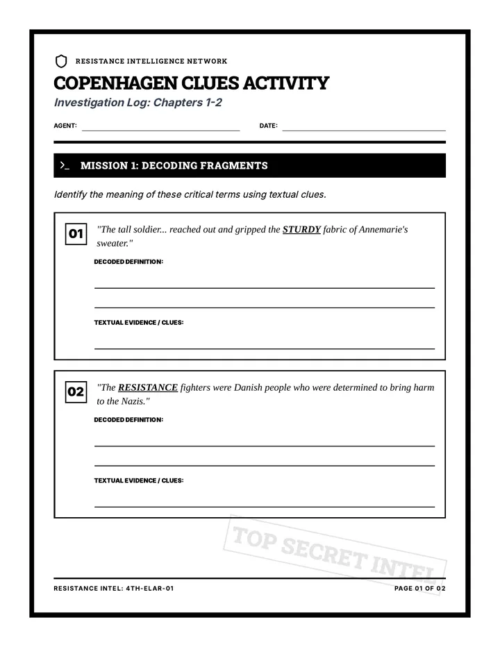 Copenhagen Clues Activity