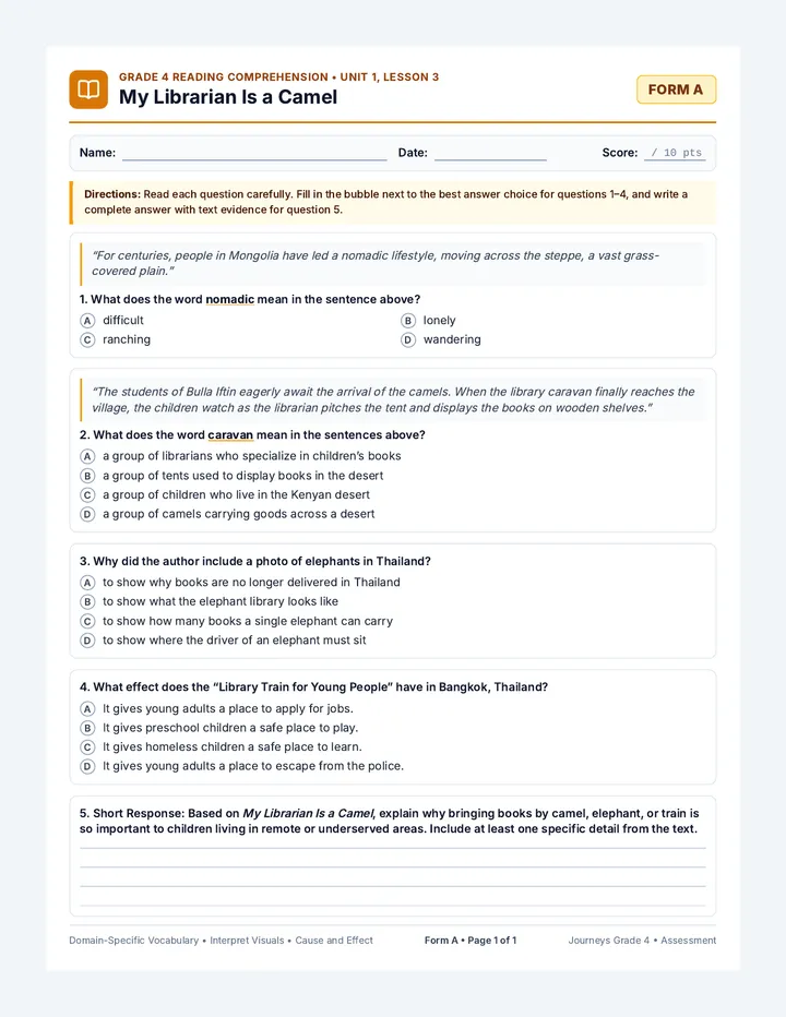Caravan Readers Form A Test