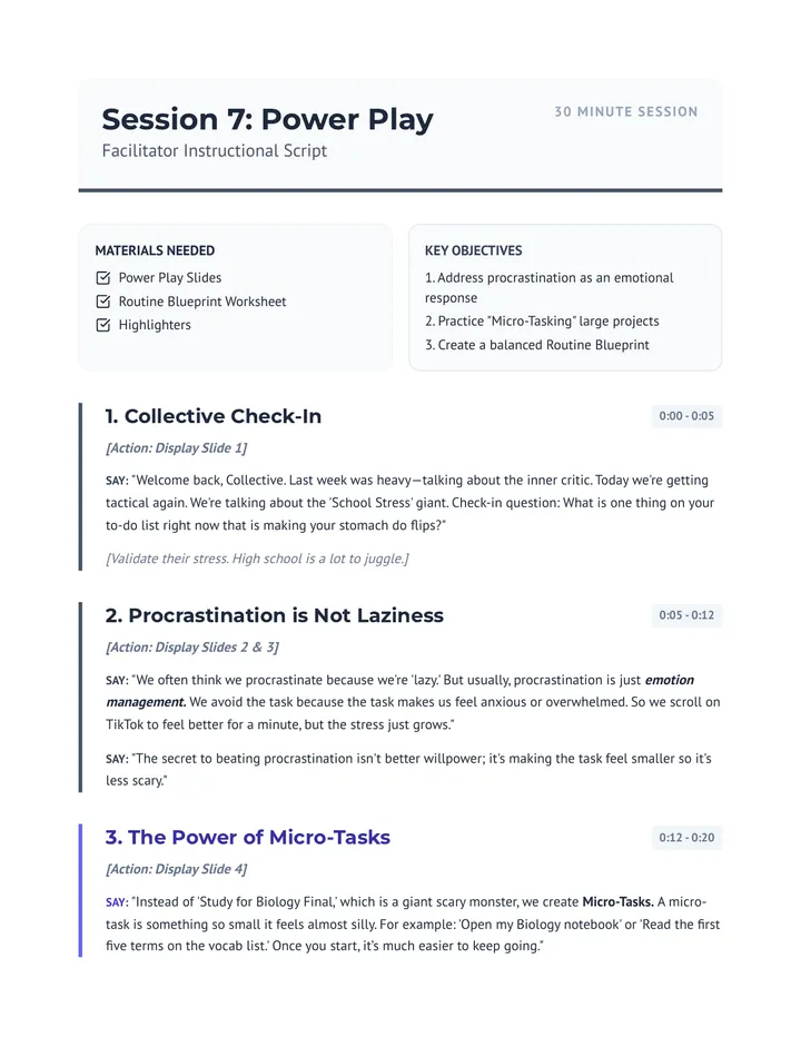 Power Play Script