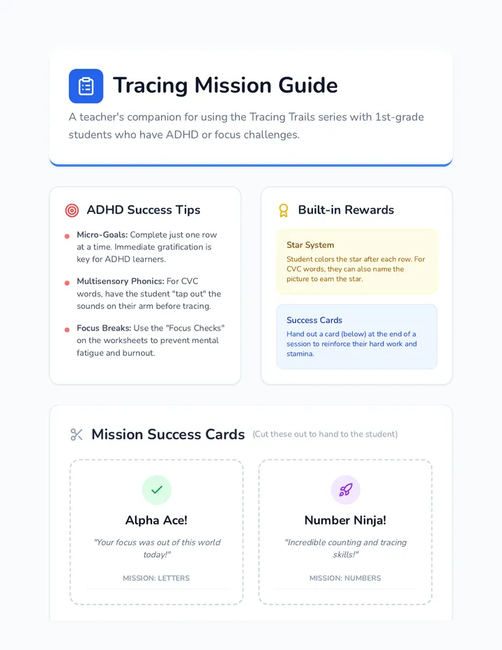 Tracing Mission Guide Teacher Resource