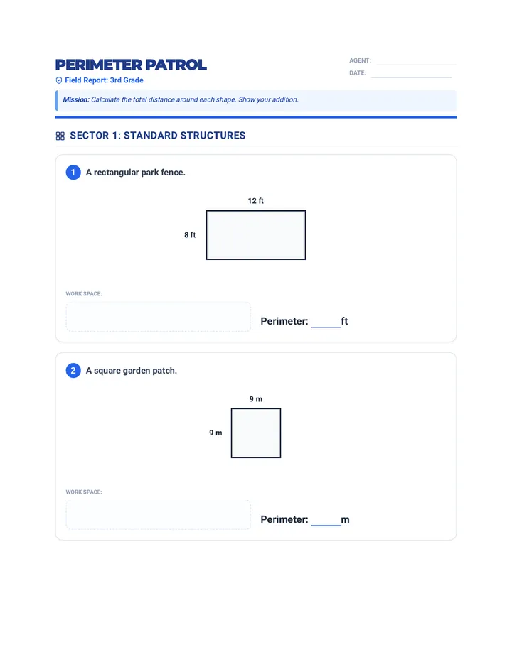 Perimeter Patrol Worksheet