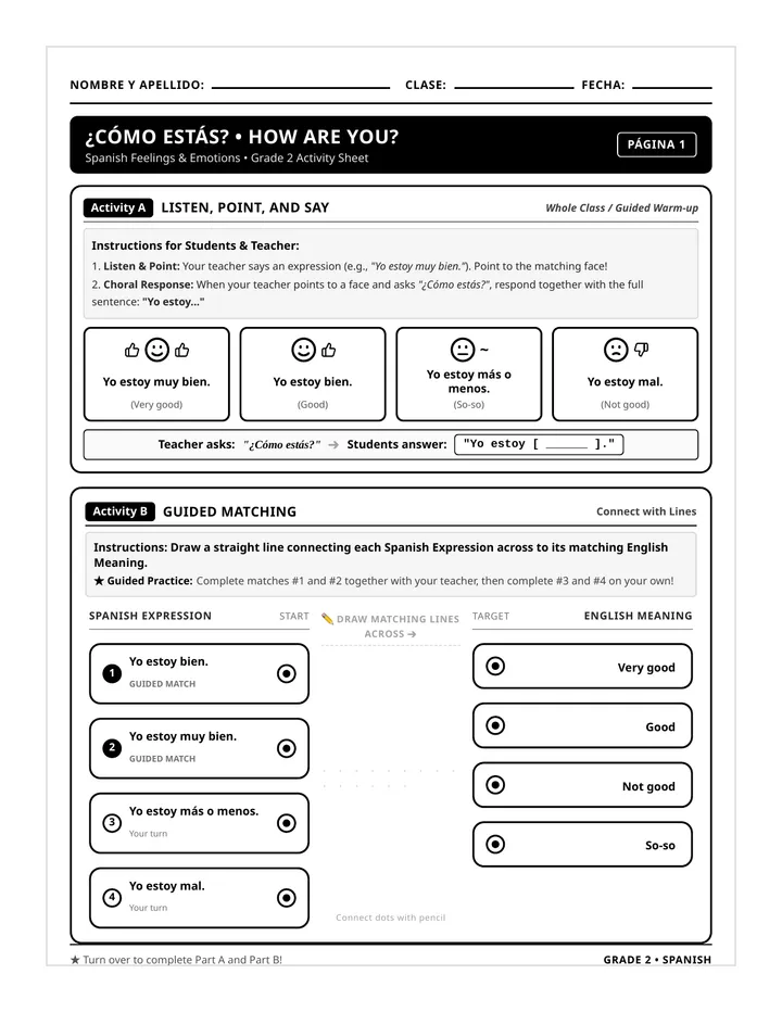 Feelings Express Activity Sheet