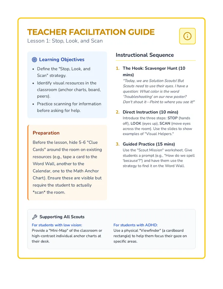 Stop Look Go Introduction Stop Look Scan Handout • Material • Lenny.com
