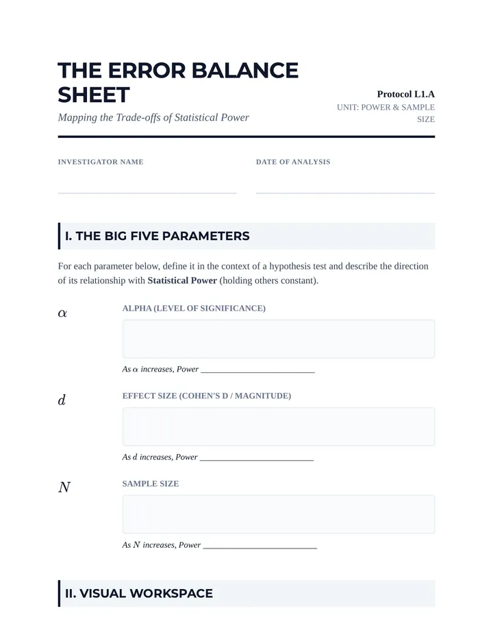 Error Balance Worksheet