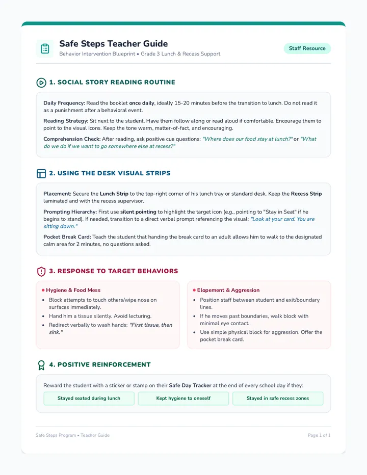 Safe Steps Teacher Guide