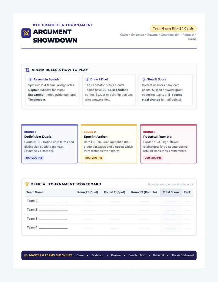 Argument Showdown Game Cards