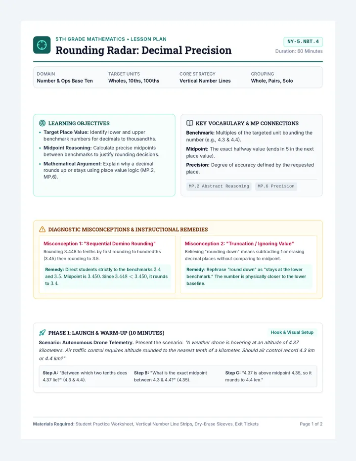 Rounding Radar Lesson Plan