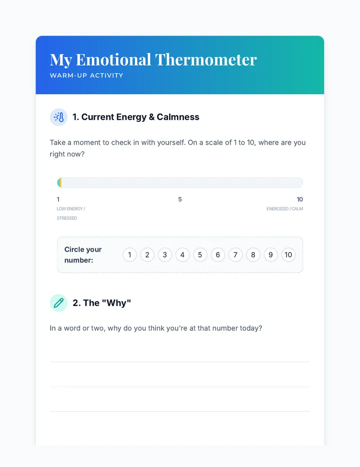 Warm-Up: My Emotional Thermometer