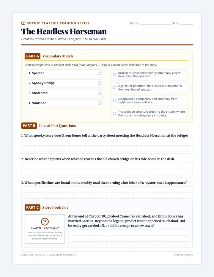 Sleepy Hollow End Worksheet