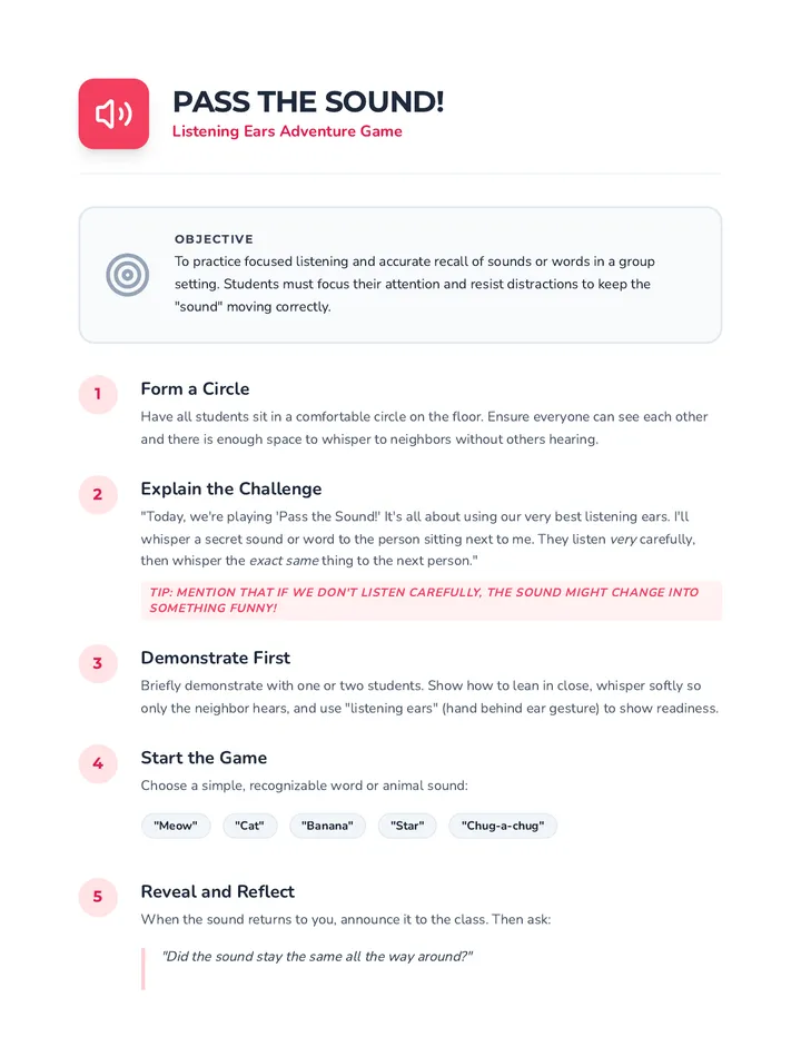 Listening Ears Adventure Game