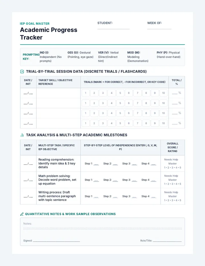 Session Tracker Sheets