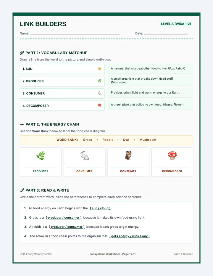 Link Builders Worksheet A