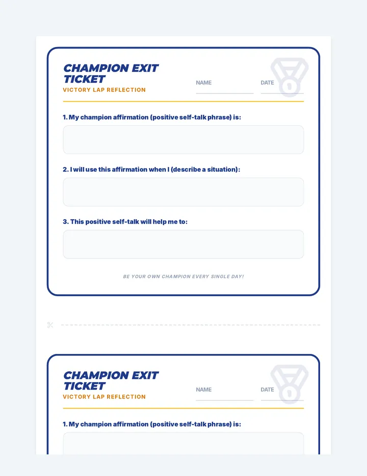 Champion Exit Ticket