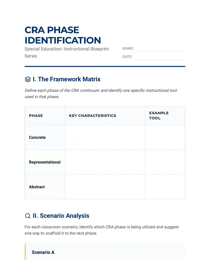 CRA Phase Worksheet