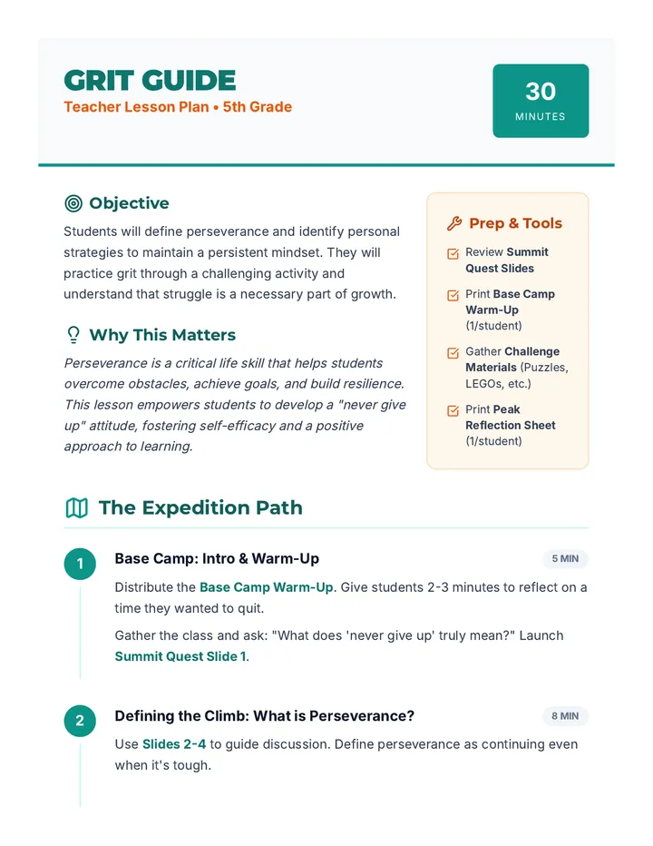 Grit Guide Lesson Plan