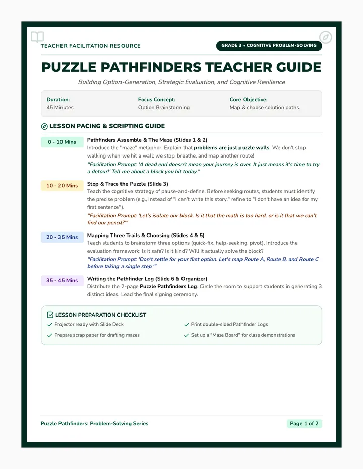 Puzzle Pathfinders Teacher Guide