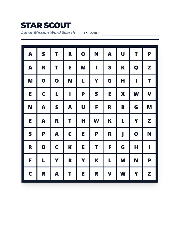 Star Scout Word Search