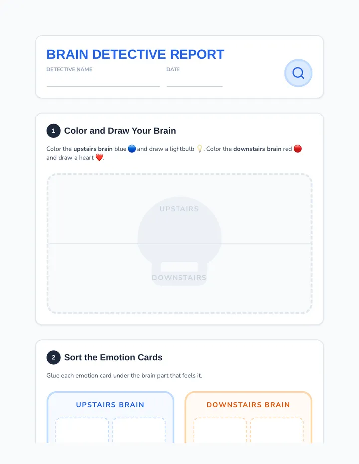 Brain Detective Activity Sheet