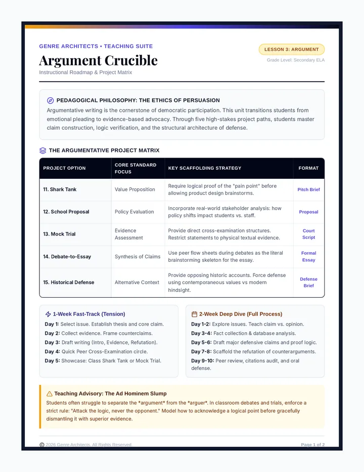 Argument Crucible Teacher Companion
