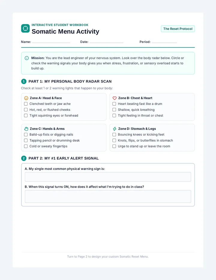 Somatic Menu Activity