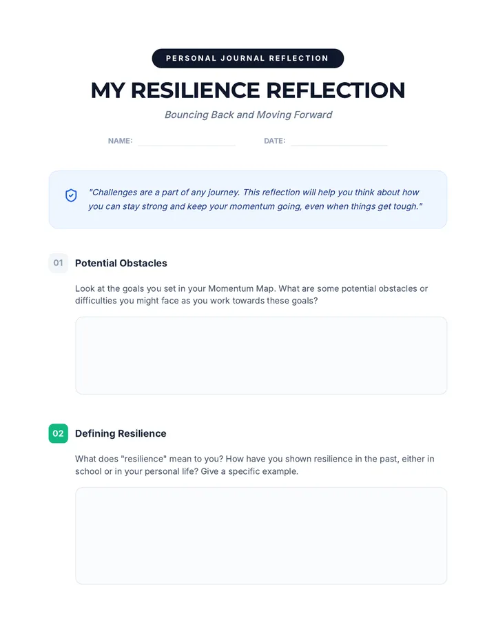 My Resilience Reflection Journal