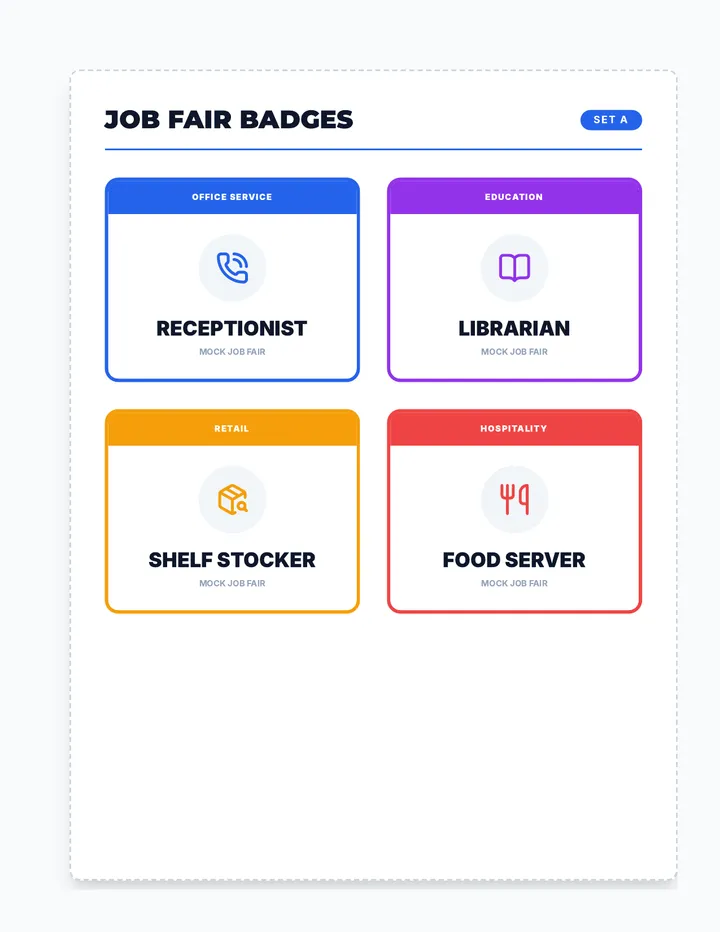 Job Fair Badges November