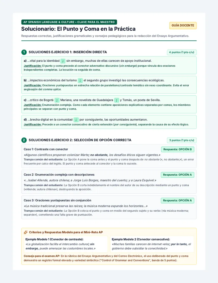Punto y Coma Soluciones Guía