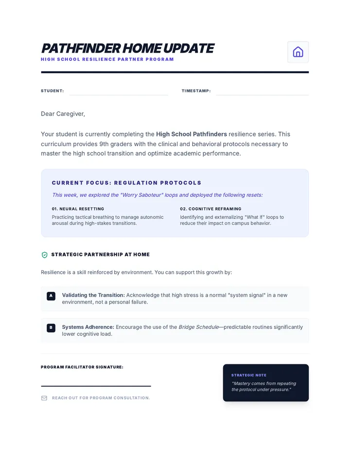 Traveler Home Letter