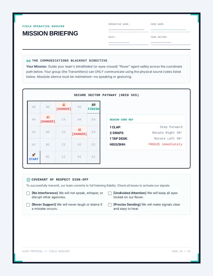 Echo Alliance Mission Brief Worksheet