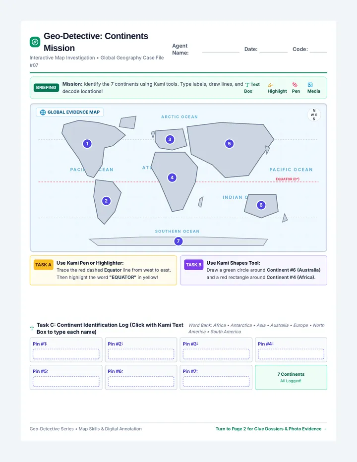 Geo Detective Map Activity